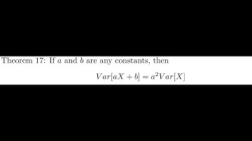 If a and b are any constants, then Var[aX+b]=a^2Var[X]