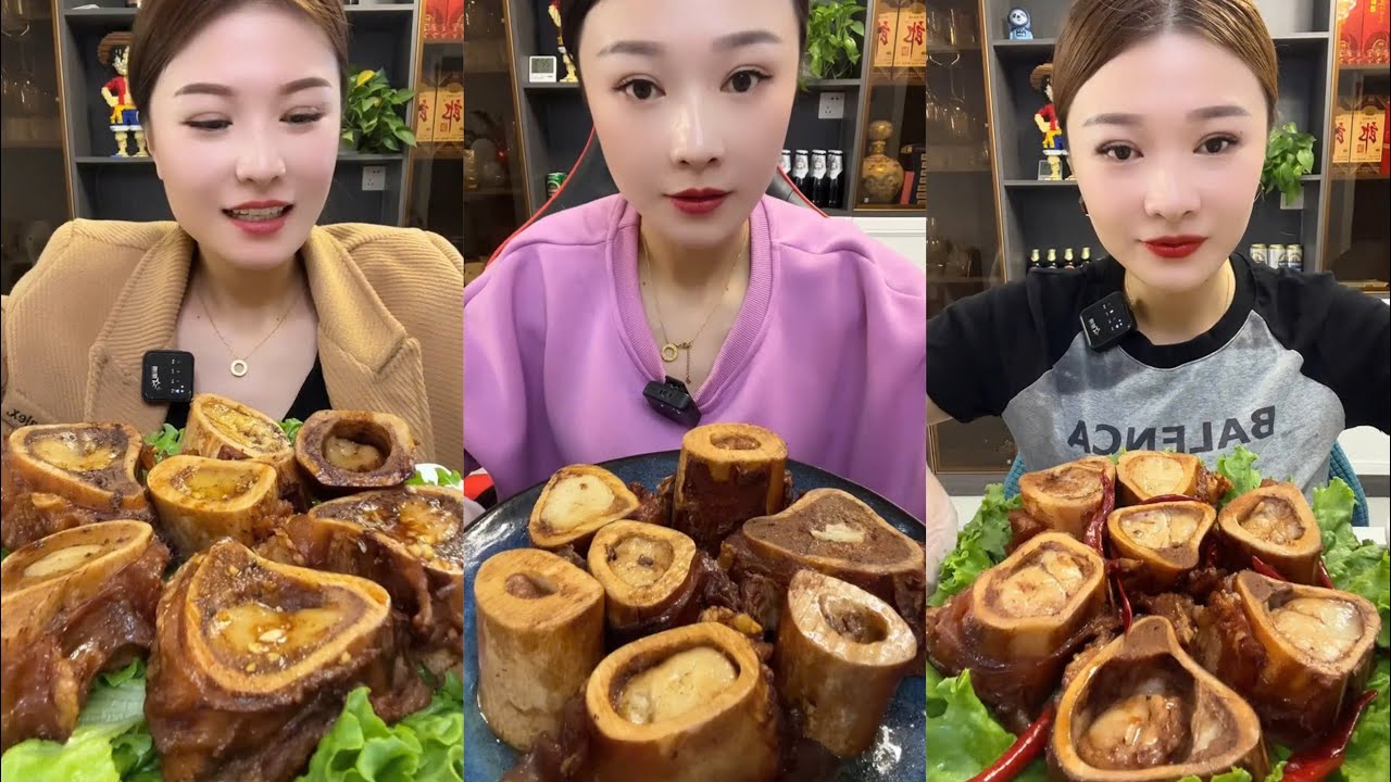 ASMR MUKBANG CHINA EAT BEEF BONE MARROW, THÁNH ĂN TUỶ XƯƠNG CAY, 吃牛骨髓, 골수를 먹다 #306