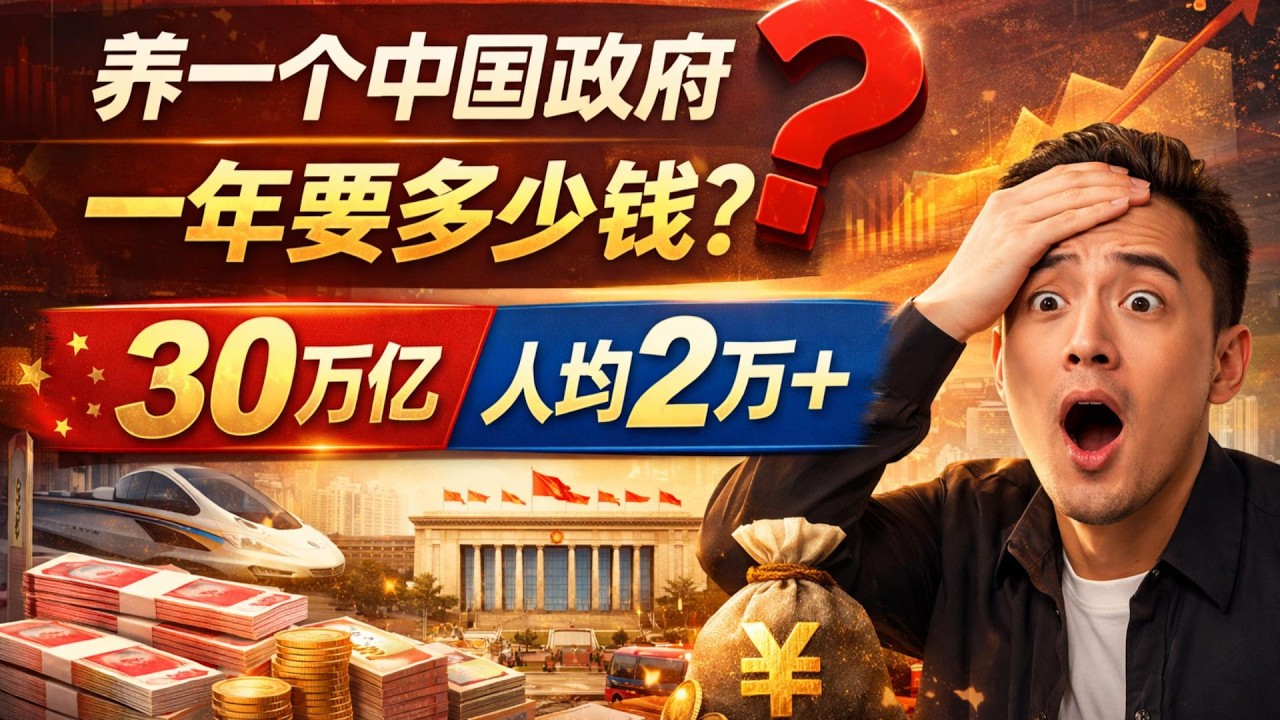 养一个中国政府，一年到底要多少钱？30万亿真相拆解#中国财政支出#中国政府预算#中国经济分析