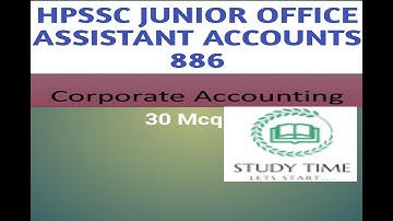HPSSC JOA ACCOUNTS 886|| JUNIOR OFFICE ASSISTANT ACCOUNTS 886|| CORPORATE ACCOUNTS || JOA ACCOUNT ||