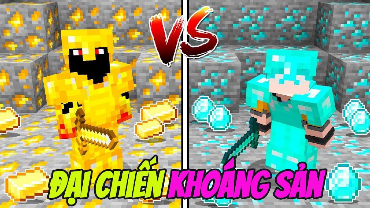 Thử Thách Đại Chiến Khoáng Sản Kim Cương VS Vàng Trong Minecraft Siêu ...