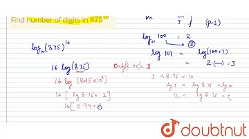 Find number of digits in `875^(16)`