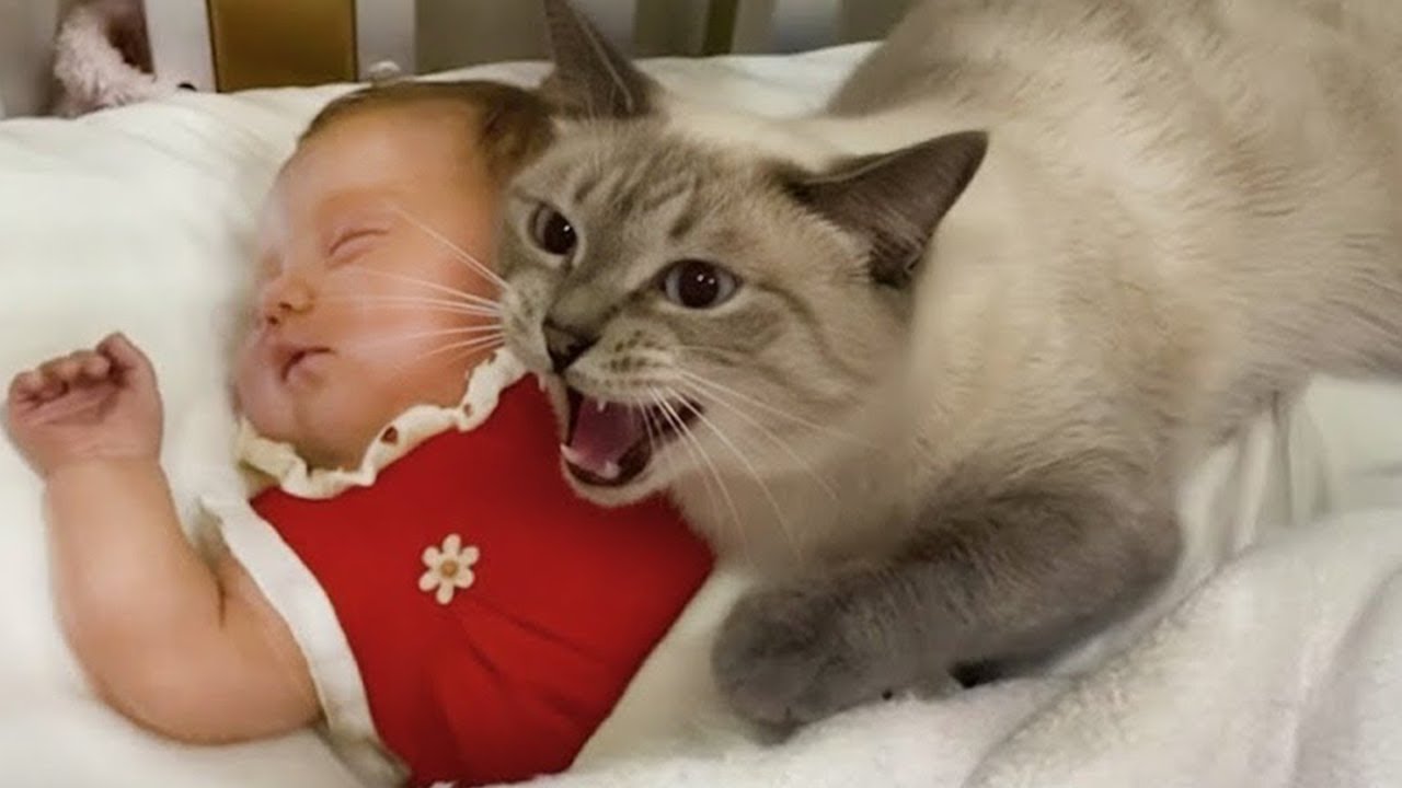 When Your Kids Are Protected and Raised by a Cat 😂❤️🐱