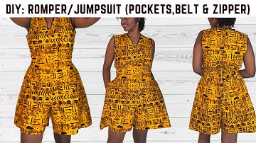 Cutting and Stitching a Romper or Jumpsuit with Belts, Zipper and Side pockets