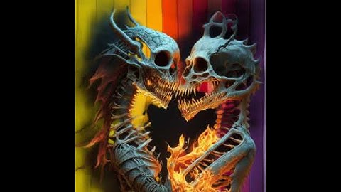 Skeleton kiss dragon   Frame Interpolation CREATED GEN2 AND GENMO AI#socialmediacontent #aiart
