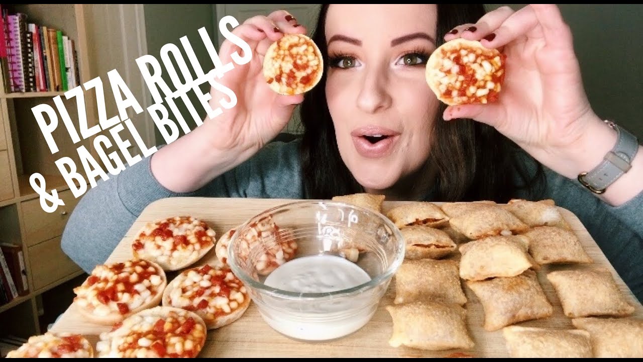 PIZZA ROLLS + BAGEL BITES | CHILDHOOD MUKBANG