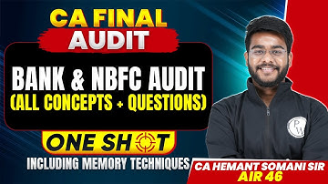 Bank Audit & NBFC Audit (Concepts + Questions) | CA Final Audit Revision | By CA Hemant Somani