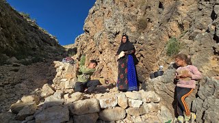 Real life in a cave: building a cave for living/preparing a cave, nomadic mother and 2 children