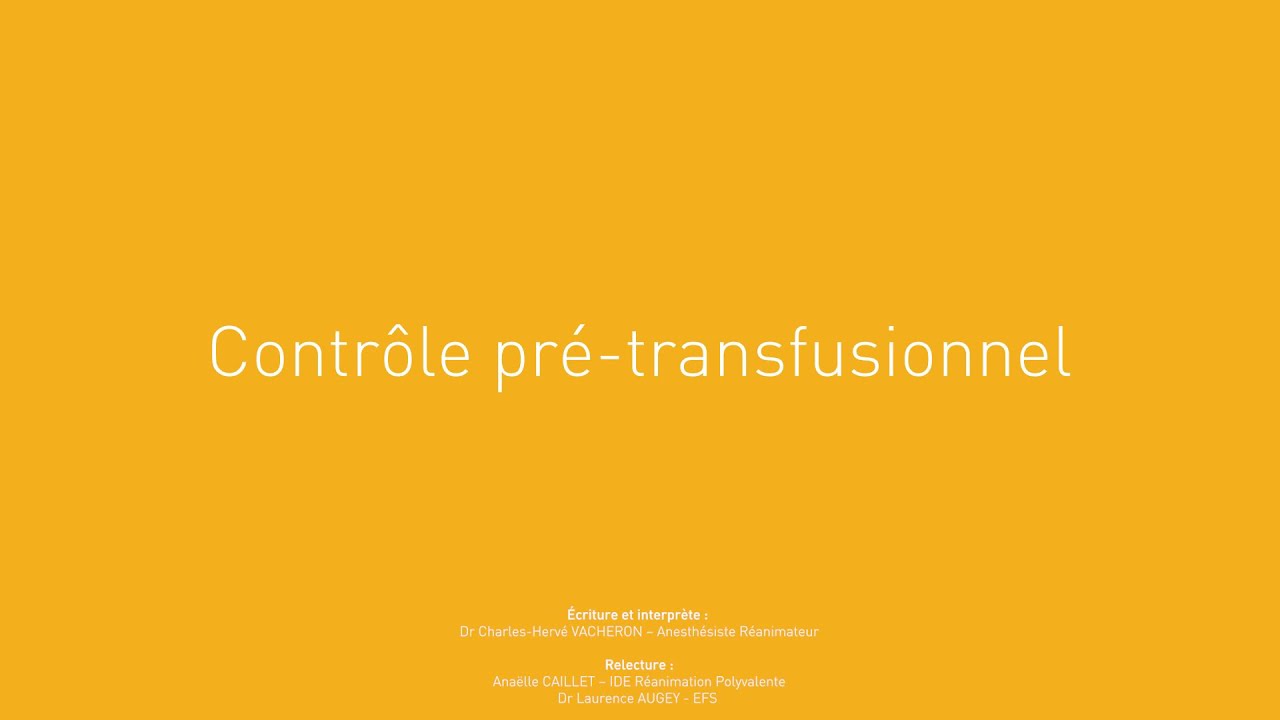 33 - Contrôle pré-transfusionnel