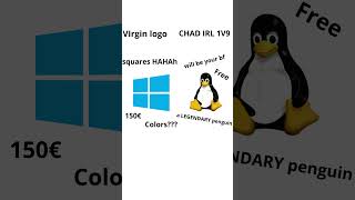 Meme Windows vs Chad Tux #Windows #Linux #Tux #LinuxMemes #WindowsMemes #OpenSource #DevHumor