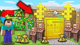 HOW I ROBBED A BANK OF VILLAGERS USING A MAGNET IN MINECRAFT ? 100% TROLLING TRAP !