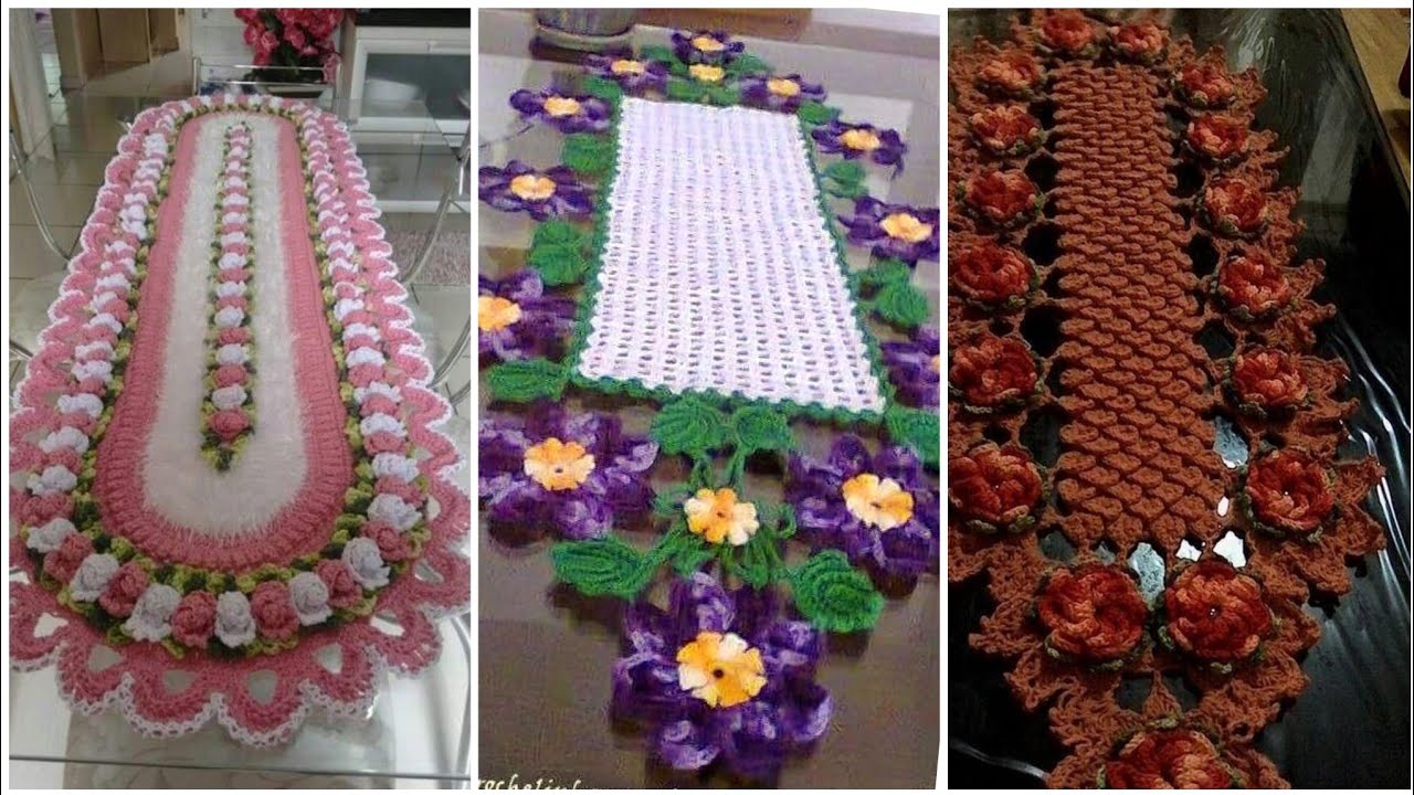 Top Class And Luxury Crocheting Flowers Lace Table Mats And Table