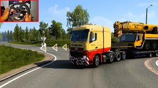 Euro Truck Simulator 2 Mercedes Benz Arocs SLT Transport Mobile Crane Liebherr LTM1500- Logitech G29