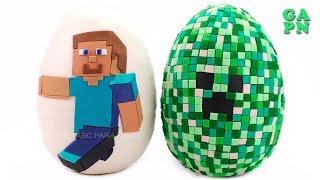 Gigante Huevos Sorpresa Play Doh Minecraft | Aprender Los Colores con juguetes y Play Doh