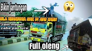 WOOW GILA!! TRUCK CABE OLENG SAMPAI KERNETNYA NAIK DIATAS TRUCK
