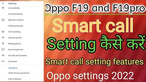 Oppo F19 pro smart call setting Kaise करे।।Oppo F19 smart call setting features।।🔥🔥