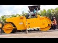 Road Work Motor Grader Tandem Roller And Asphalt Paver