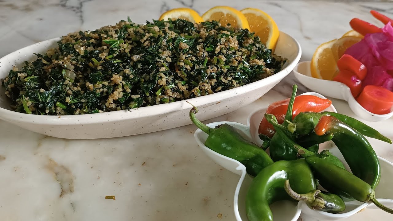 خبيزة بالبرغل اكلةشتوية