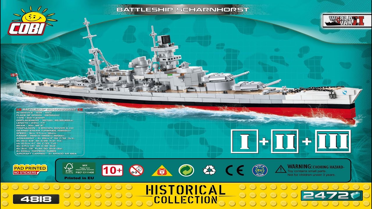 Cobi Instructions | Small Army / WW2 | 4818 | Battleship Scharnhorst