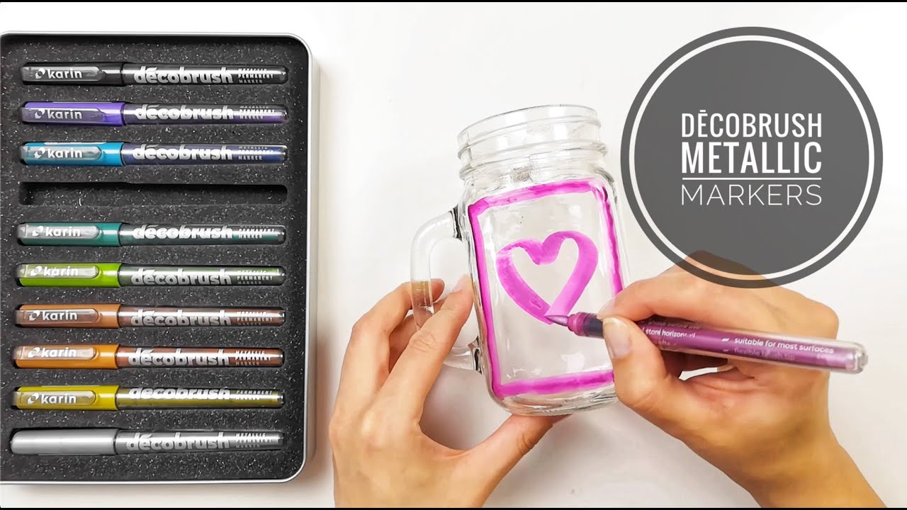Ideas for crafting and decoration with DecoBrush Metallic KARIN Markers 
