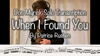 Don Myrick Solo Transcription || &quot;When I Found You&quot; by Patrice Rushen || LBlevinsMusic
