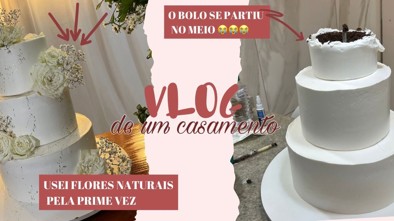Bolo de casamento + o bolo se partiu ao meio 😭