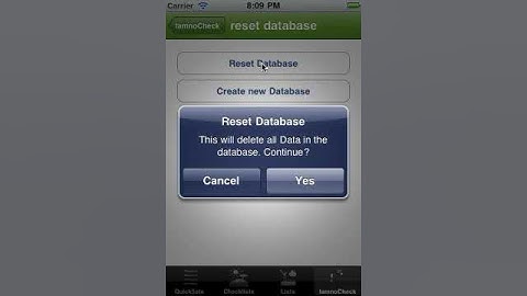 tamnoCheck - How can I empty the database?