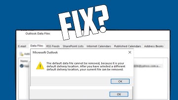 How To Fix Unable To Delete Outlook Data File & The Default Data file cannot be removed
