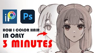 How i COLOR Anime Hair / Digital art Tutorial