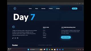 Day 7 of My Web Development Journey – Building a Modern Footer Update