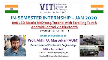 ETRX-INT-1- 8×8 LED Matrix MAX7219 Tutorial with Scrolling Text & Android Control via Bluetooth