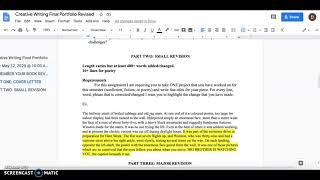 Final Creative Writing Final Portfolio Explained
