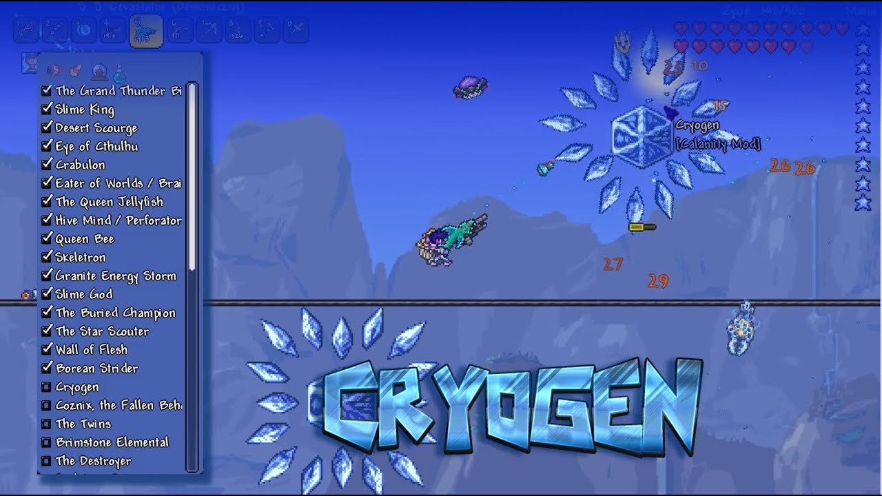 Terraria Boss Checklist #17- Cryogen (Expert mode) 