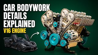 Car Bodywork Details EXPLAINED #v16 engine   #MannyKhoshbin​​ #bolide #bugatti