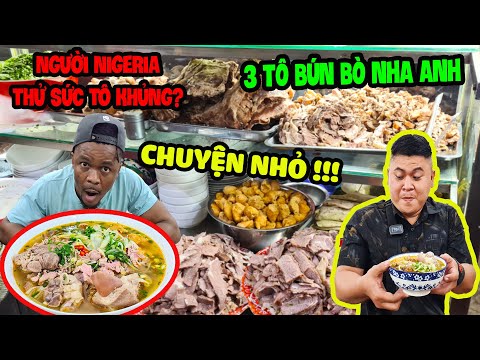 Thử Sức Ăn Khỏe Người Nigeria Với 3 Tô BÚN BÒ HUẾ Đặc Biệt Và Cái Kết Khó Tin Cho Funny Hùng.