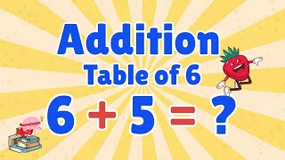 Addition Table of 6 | Learn with Counting | Math Video for Kids preschool, kindergarten, elementary