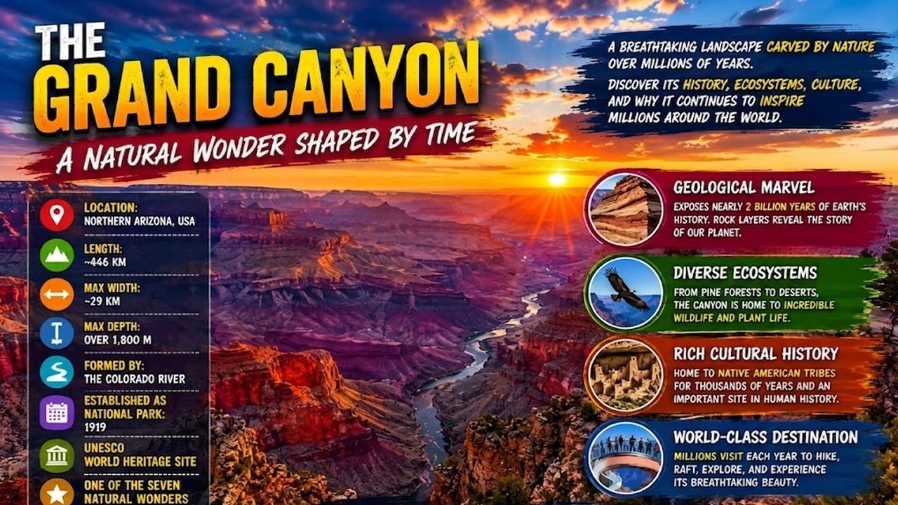 ✅ The Grand Canyon ~ A Natural Wonder Shaped by Time🦅🪨