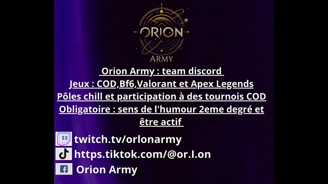RECRUTEMENT ORION ARMY : venez comme vous êtes 🤣