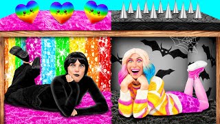 ベッドの下の秘密の部屋と Wednesday Addams | 面白いチャレンジ Fun Teen