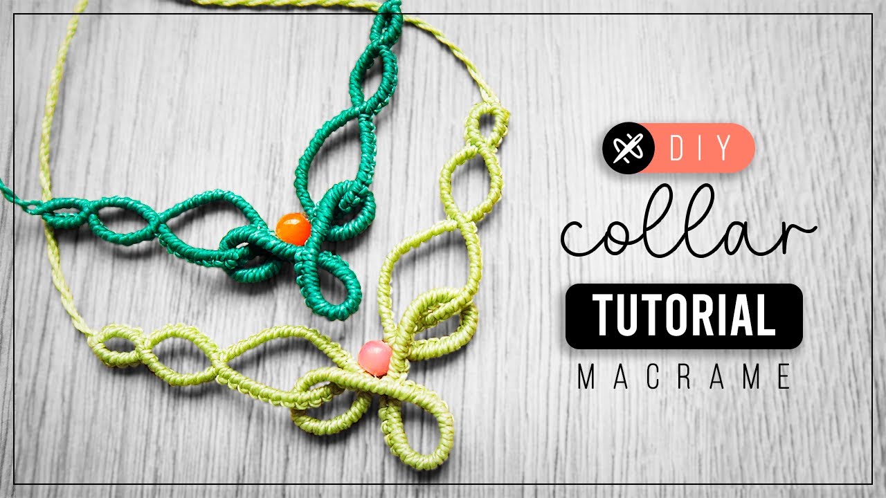 Gea » 🌸tutorial como hacer collar de hilo | diy ○ Macrame necklace #249 - YouTube