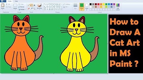 How to Draw A Cat Art in MS Paint | Simple Children Art in MS Paint | Learn MS Paint | ComeTube