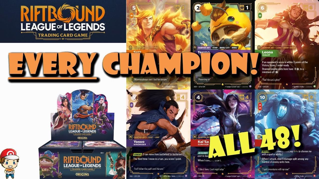 EVERY Champion Revealed from Riftbound Origins! All 48 Champions!  (Riftbound TCG News)