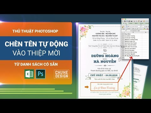 Thủ thuật Photoshop – Chèn tên tự động vào thiệp mời #ChuheDesign