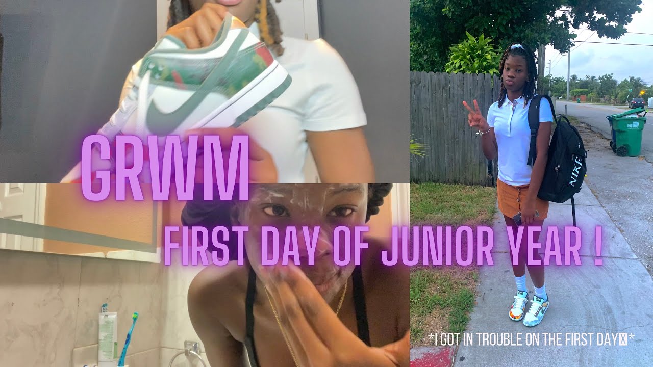 GRWM First day of School junior year + Mini school vlog - YouTube