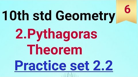 10th std Geometry Practice set 2.2 Pythagoras Theorem Class 10 Geometry Apollonius Theorem