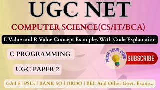 lvalues and rvalues | C Programming Tutorial | UGC NET L VALUE AND R VALUE | PSUs