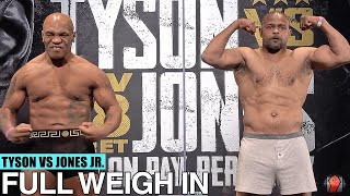 MIKE TYSON VS. ROY JONES JR. | FULL WEIGH-IN AND FACE OFF VIDEO