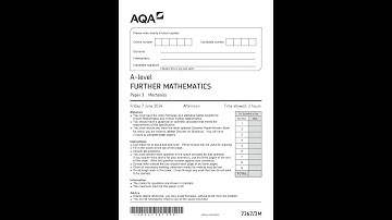 2024 AQA A Level Further MathemATIcs Paper 3 7367 3m Mechanics