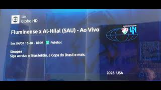 WORLD TEAM CUP FIFA 2025 FLUMINENSE x AL HILAL (A. SAUDITA) - 20250704, 14h25, CANAIS 539 504 PRIME.