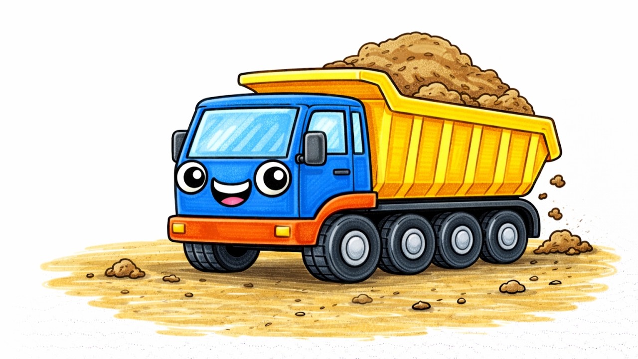 🚛 How to Draw a Dump Truck | Easy Dump Truck Drawing for Kids | Step-by-Step Art Tutorial ✏️
